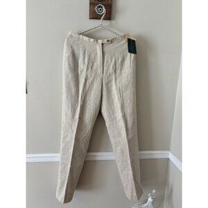 NWT Vintage Harve Benard Womens Size 10 Linen Dress Pants Beige Lined